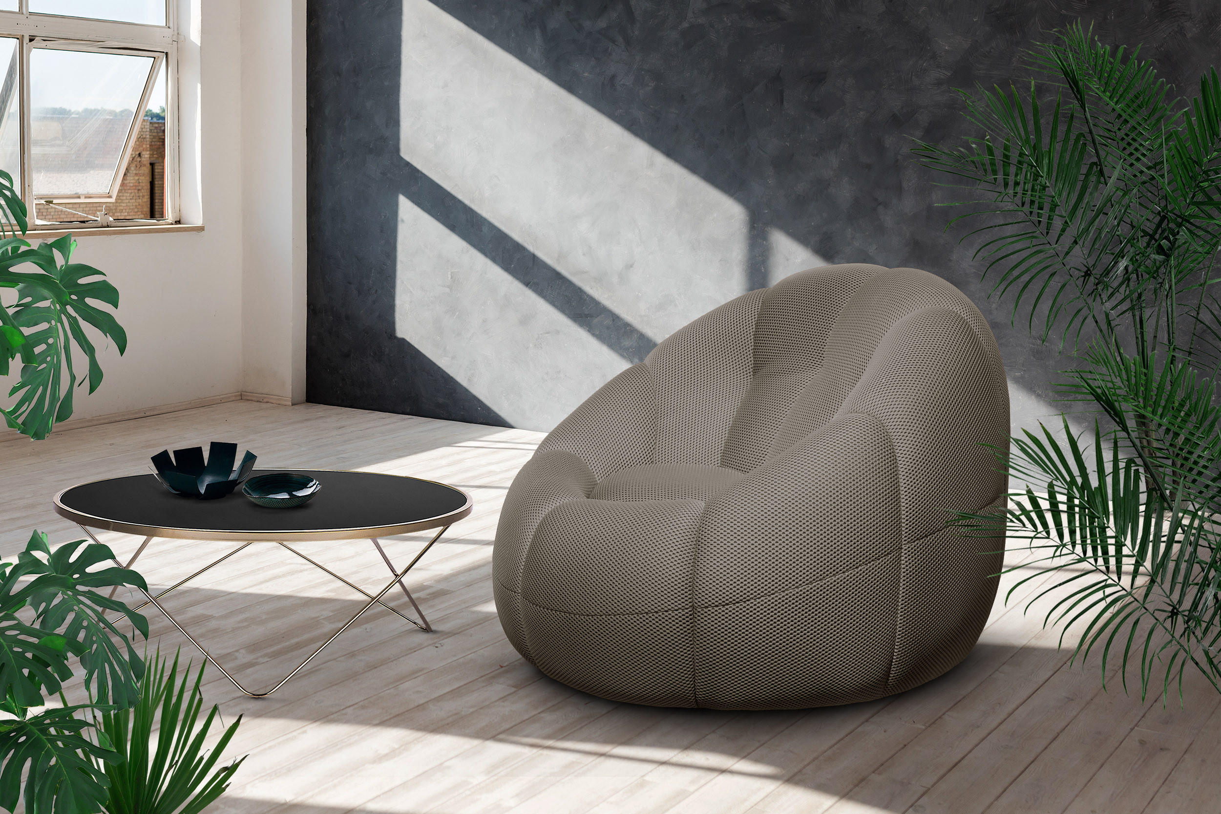 SESSEL FIGO, taupe - Taupe, Holzwerkstoff/Textil (104/83/104cm) - Courtois Laville