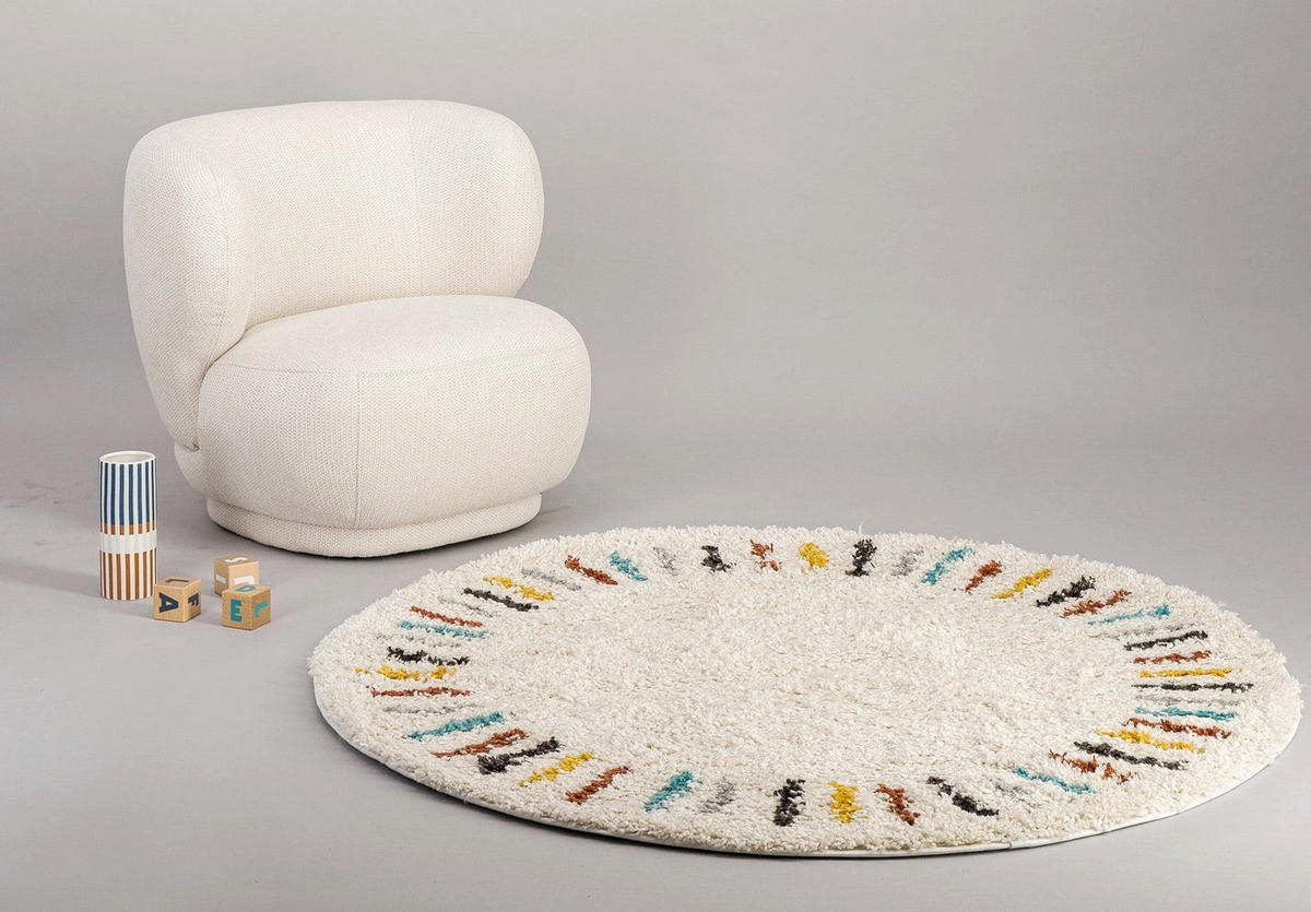 KINDERTEPPICH rund weich beige - Beige, Textil (120/120cm) - AFK Living