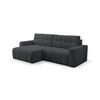 ECKSOFA Masina Dunkelgrau, Schlafsofa aus Cordstoff - Dunkelgrau, Holzwerkstoff (245/143cm) - Bettso