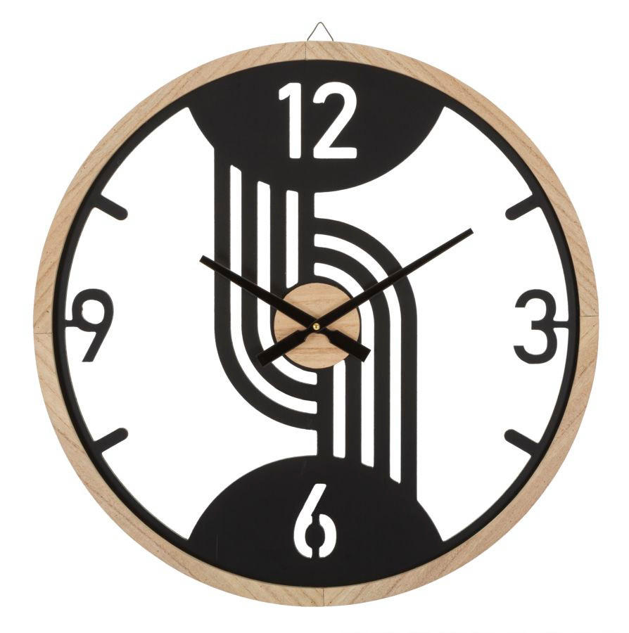 Mauro Ferretti Wanduhr Schwarz, Braun 60x60x2.5 cm