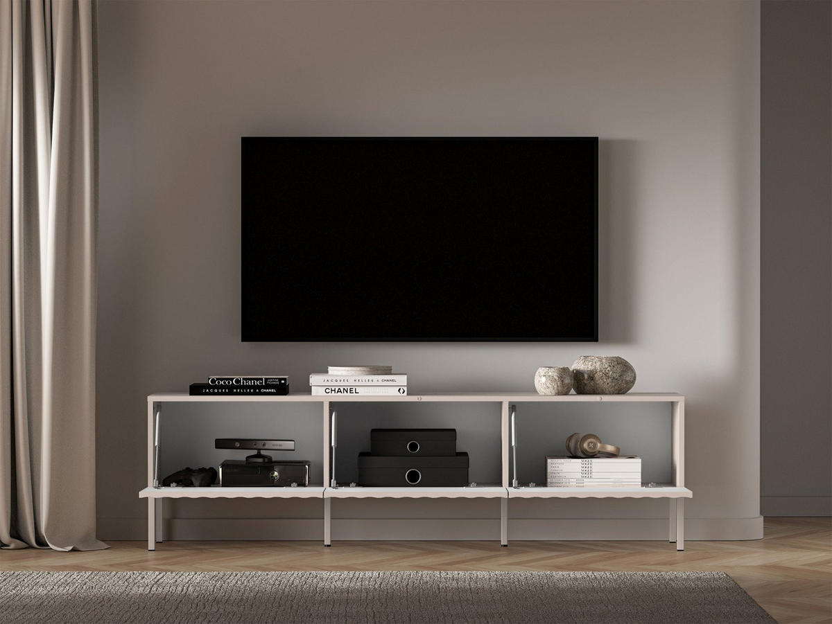 TV-LOWBOARD Derriva Hellbeige 170 cm - Ecru/Beige, Holzwerkstoff/Metall (169.8/49.7/37cm) - Selsey