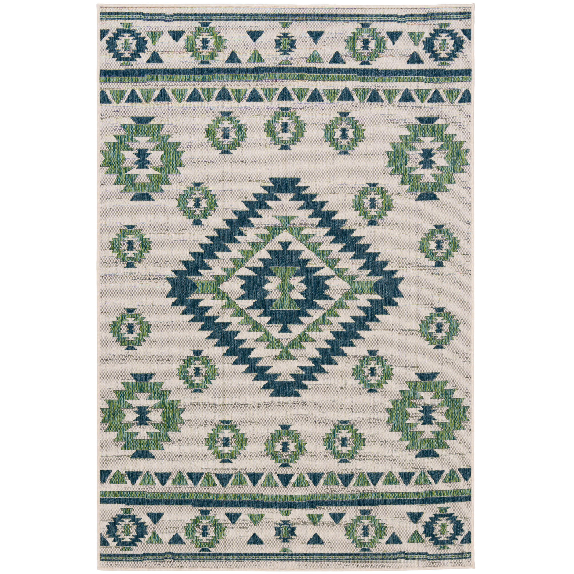 IN- UND OUTDOOR TEPPICH CARPETTO VINTAGE - Petrol, Textil (160/235cm) - Pergamon