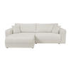 ECKSOFA Oreo L-Form Mit Bettkasten Und Schlaffunktion Quelle-Stoff Ecru Links - Ecru, Holz (143/247cm) - Kaiser Möbel