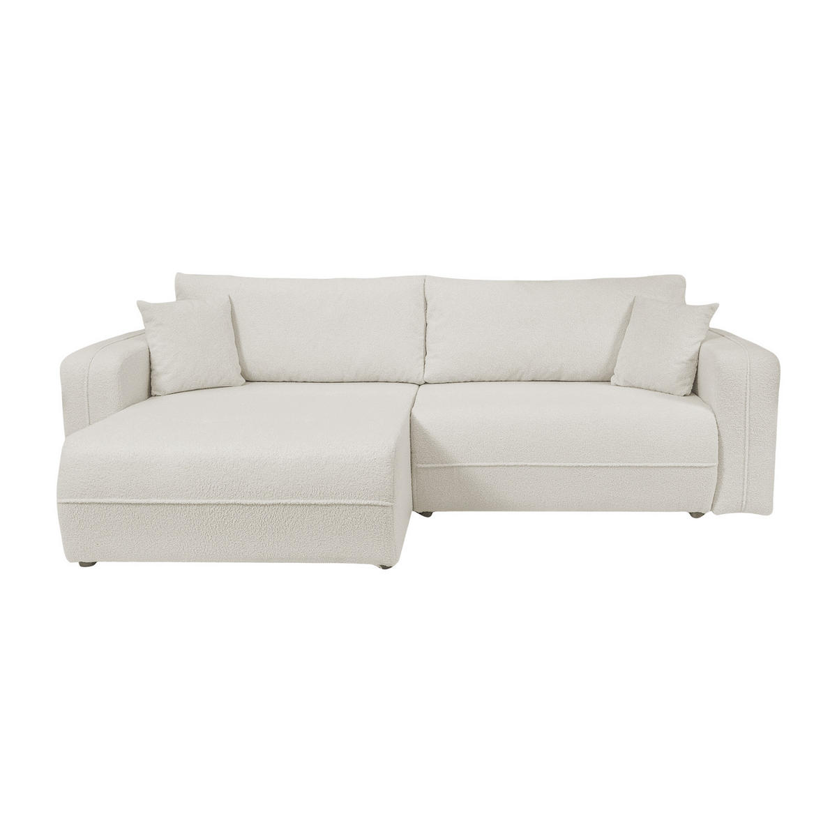 ECKSOFA Oreo L-Form Mit Bettkasten Und Schlaffunktion Quelle-Stoff Ecru Links - Ecru, Holz (143/247cm) - Kaiser Möbel