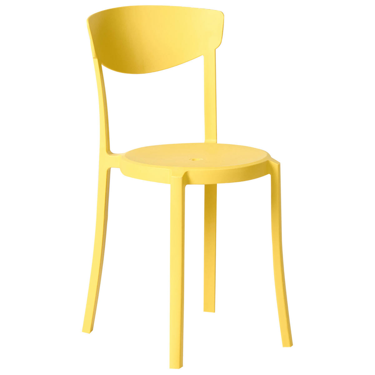 GARTENSTUHL 4er-Set Gelb Vieste - Gelb, Kunststoff (42/80/38cm) - Beliani