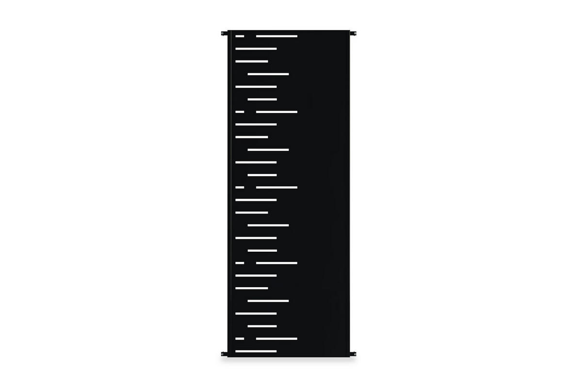 SICHTSCHUTZPANEELE dekorativ 2er-Set Arlberg schwarz H.160cm, linke Seite mit Muster - Schwarz, Metall (60/160cm) - Casanoov
