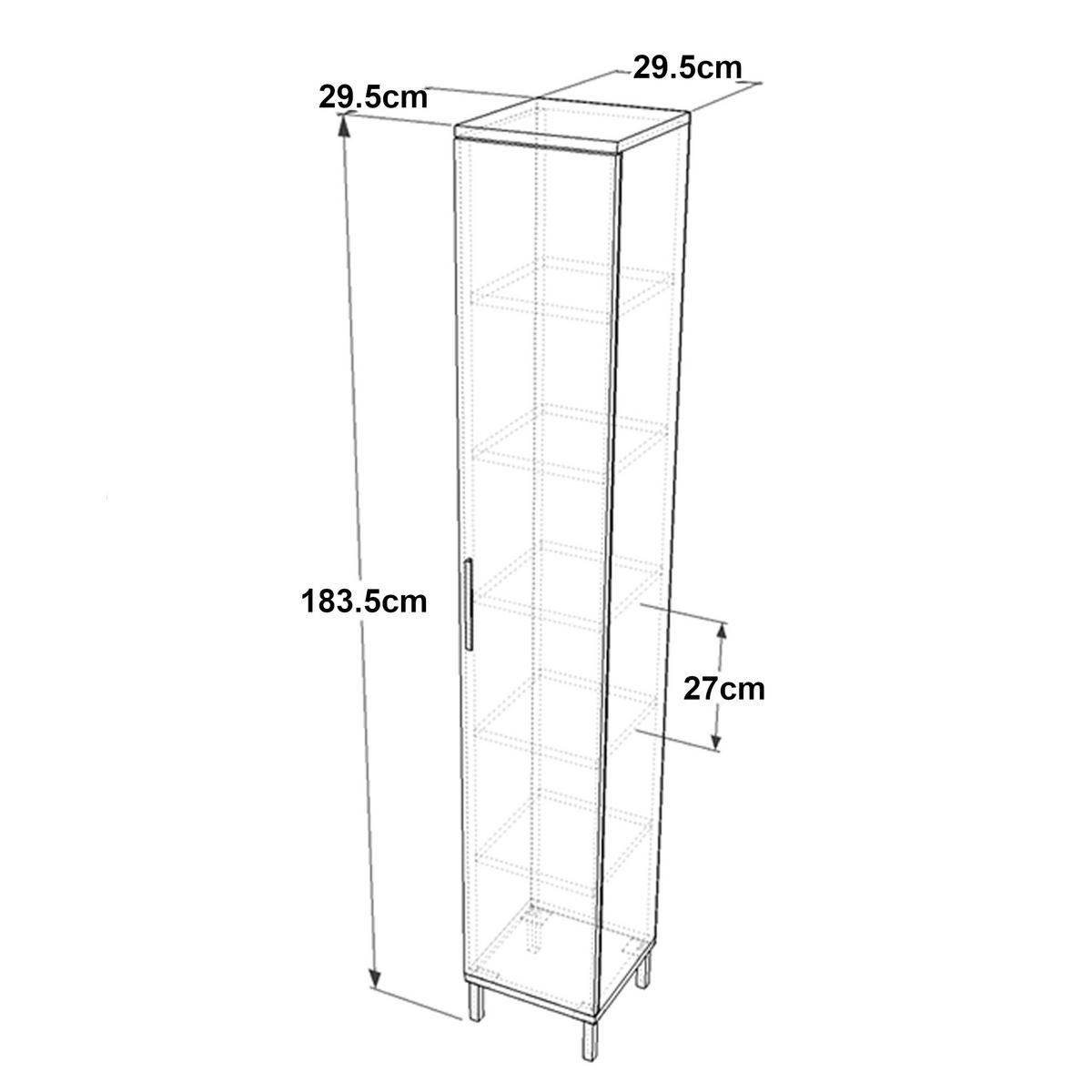 HIGHBOARD Lieto - Eichefarben/Anthrazit, Holzwerkstoff/Metall (29.5/183.5/29.5cm) - [en.casa]