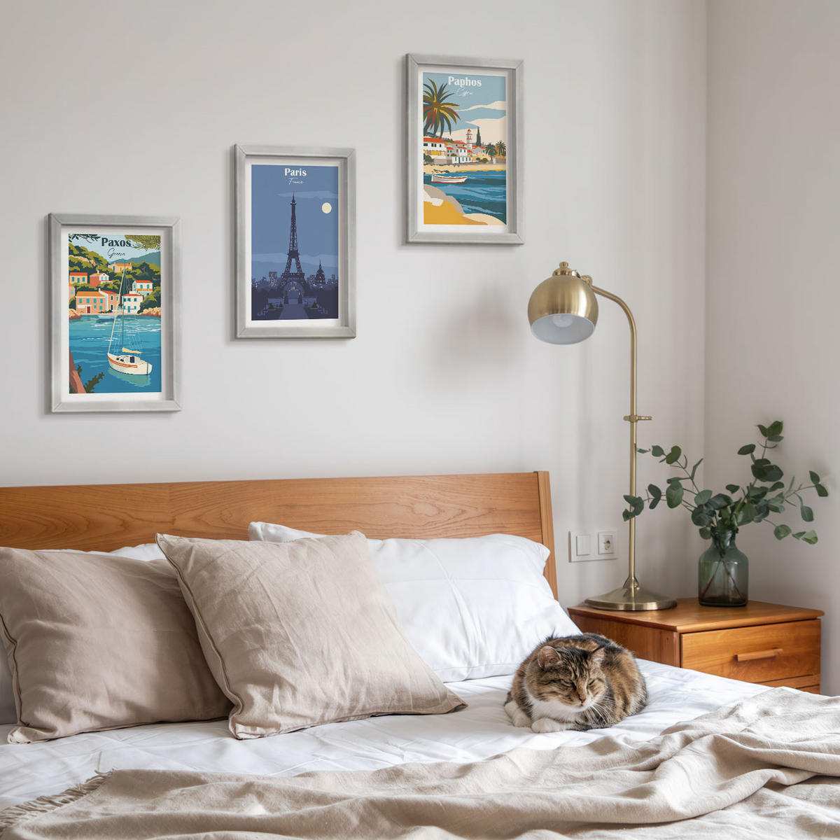 WANDBILDER 3er Set - 20x30 cm Silberner Rahmen - Küstenstädte und Architektur - Silberfarben, Kunststoff (20/30cm) - ArtPrintCave