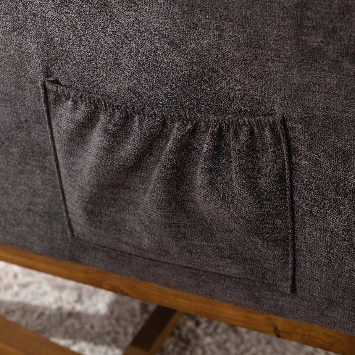 SCHAUKELSTUHL Leinen dunkelgrau - Dunkelgrau, Holz/Textil (69/101/94cm) - Urban Meuble