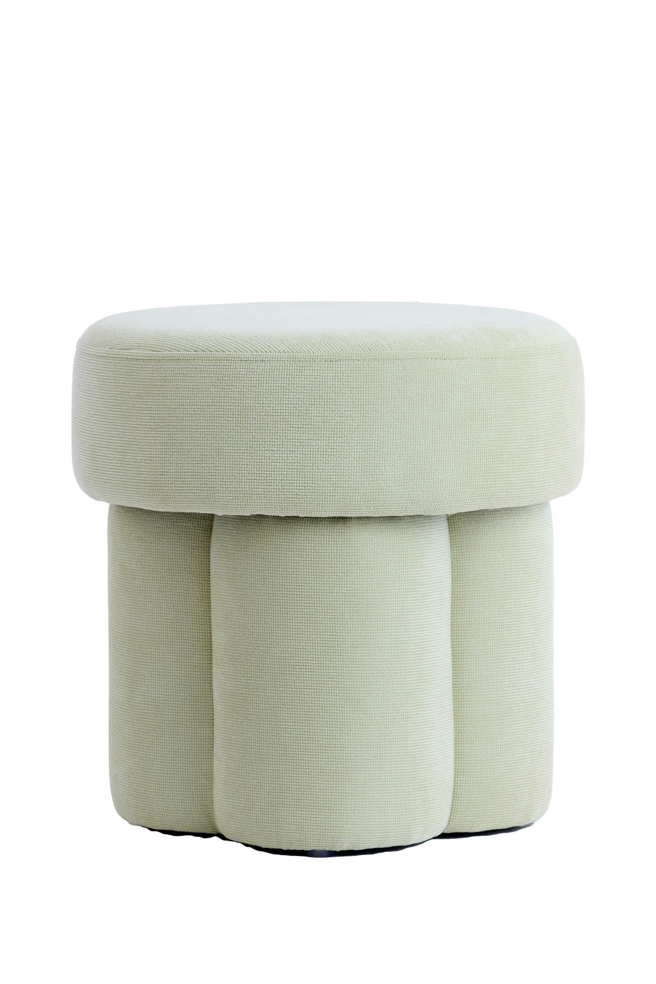 SITZPOUF Curtea Grün Ø42/43 cm - Grün, Holz (42/43/42cm) - Light & Living