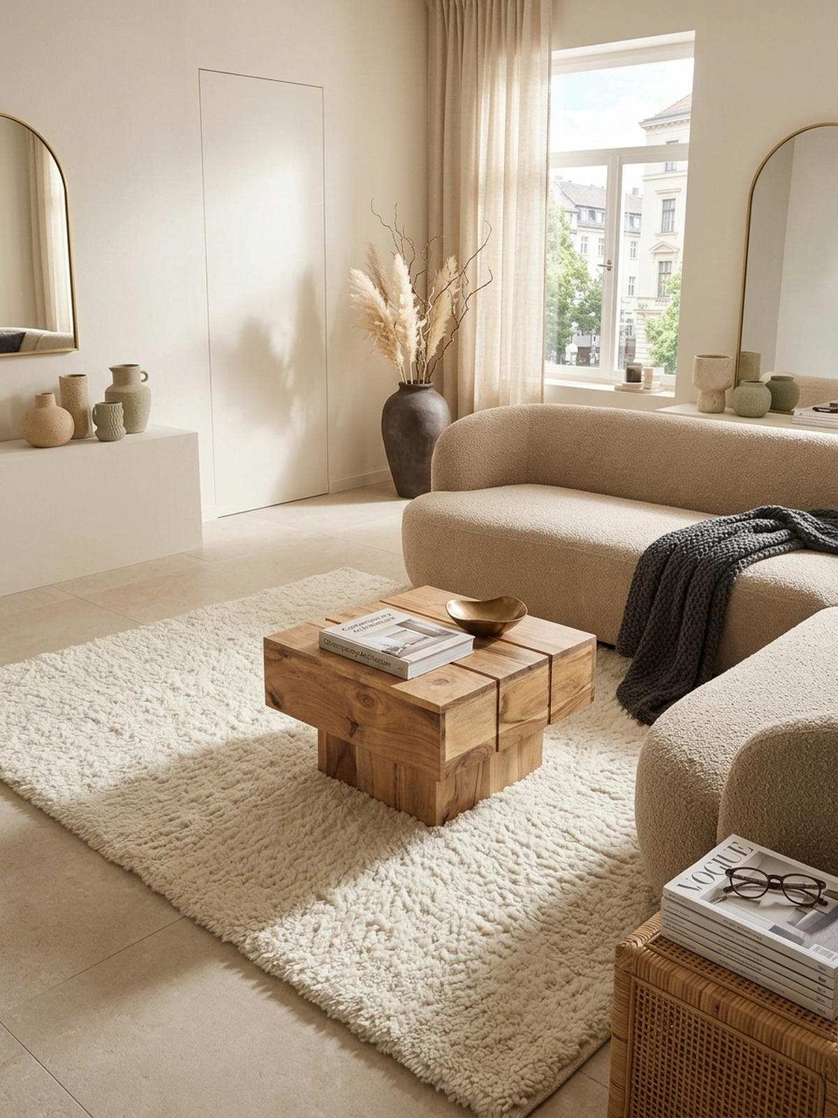 BEISTELLTISCH aus Massivholz, handgefertigt, Unikat, Beige 44x44x30 cm - Beige, Holz (44/44/30cm) - KADIMA DESIGN