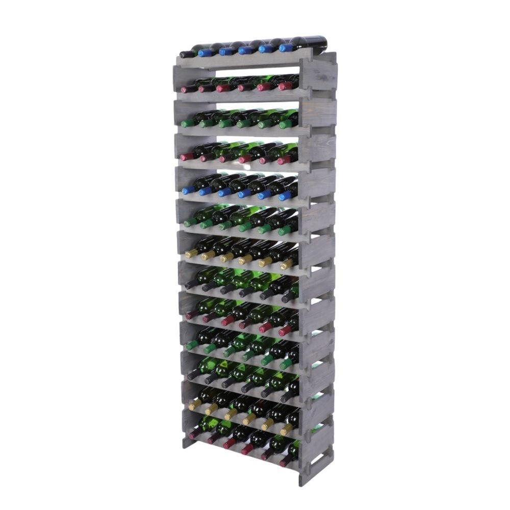 WEINREGAL VINOTECA FLEX PRO HxBxT 177x65x28cm 78 Flaschen auf 13 Ebenen Grau - Grau, Holz (65/177/28cm) - PROREGAL