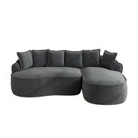 3-SITZER Sofa 252x164x67 cm aus Chenille-Stoff rahmenlos ohne Montage, grau - Grau, Textil (164/67/252cm)