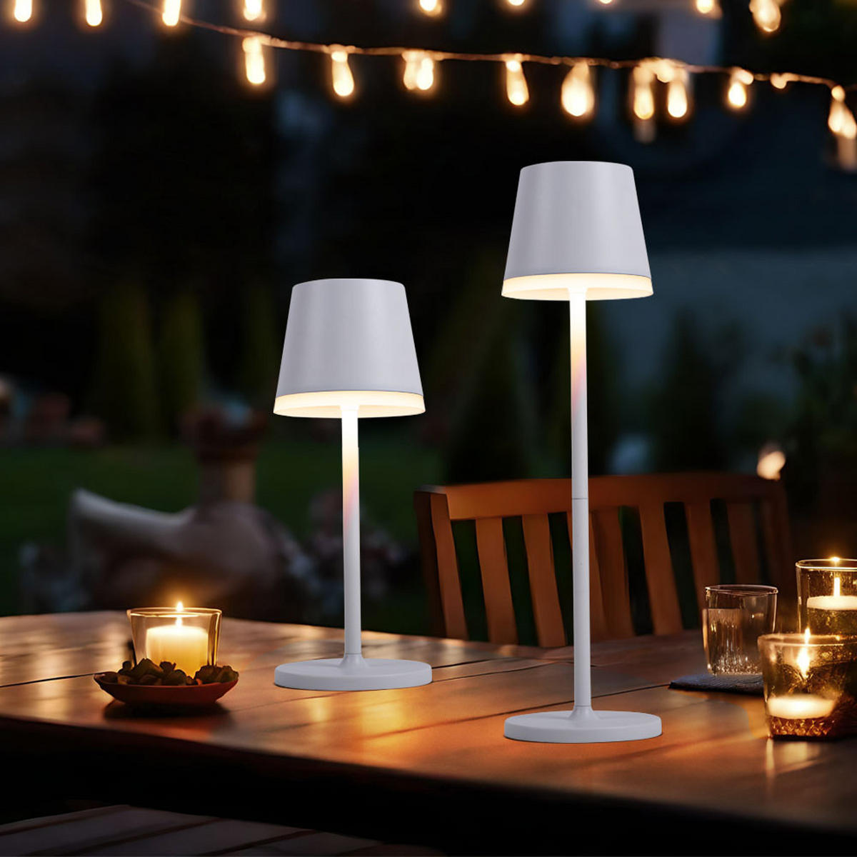 LED AUSSENLEUCHTE Metall Weiß 2er Set - Weiß, Metall (11/11/41cm) - Globo Lighting