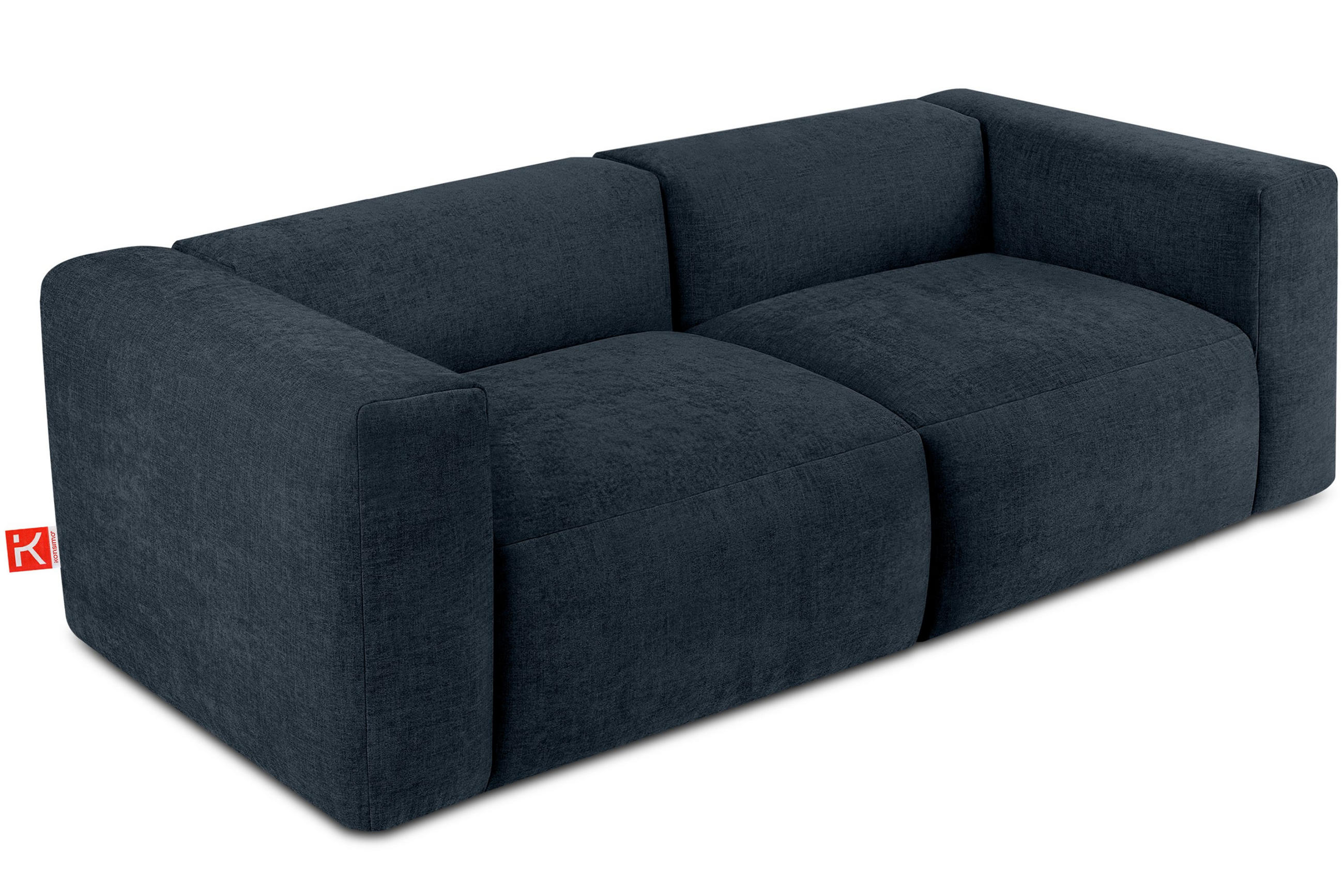 2,5-SITZER-MODULSOFA BUFFO mit extrem weicher und bequemer Sitzfläche, Gewebestoff, dunkelblau - Dunkelblau, Textil (250/73/96cm) - KONSIMO®