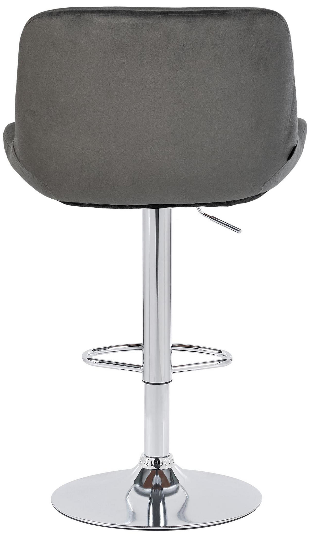 BARHOCKER 2er Set Samt Dunkelgrau - Chromfarben/Dunkelgrau, Textil/Metall (50/85/50cm) - CLP