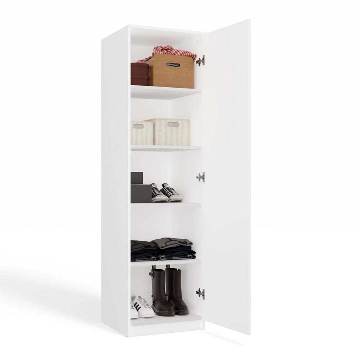 ŠATNÍK Biela 50/180/50 - biela, kompozitné drevo (50/180/50cm) - RAUMHIRSCH FURNITURE