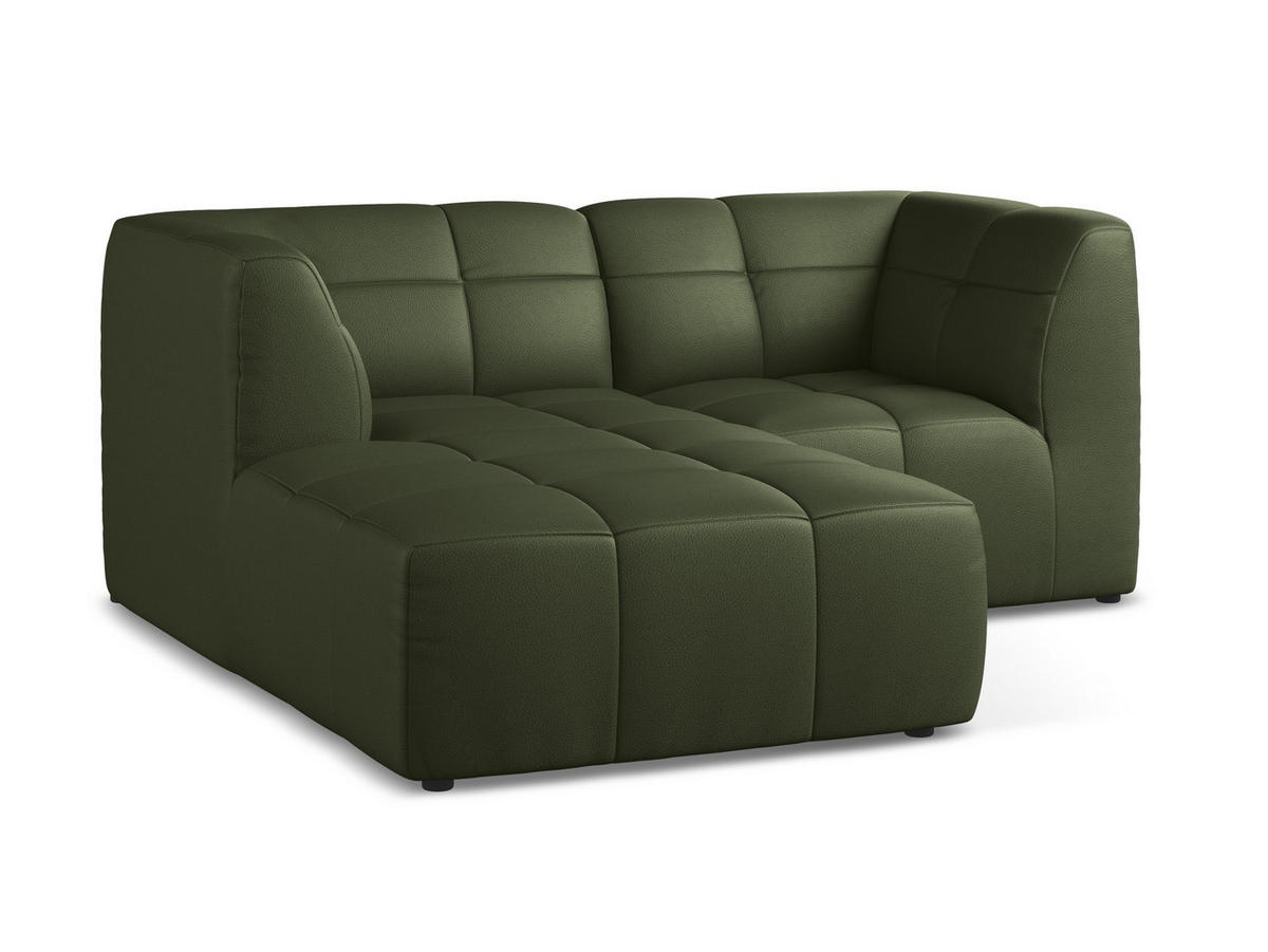 ECKSOFA Links Kunstleder Grün - Schwarz/Grün, Holzwerkstoff/Kunststoff (191/175cm) - Makamii