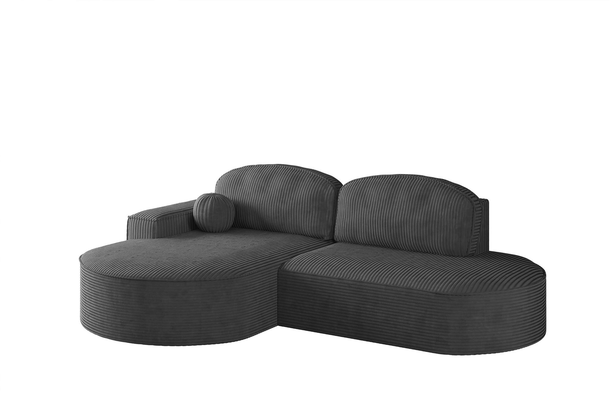 ECKSOFA Girona Mit Schlaffunktion - Dunkelgrau, Holzwerkstoff/Textil (278/179cm) - Fun Möbel