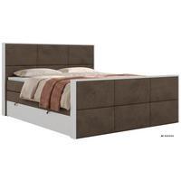 POSTEL BOXSPRING DELVIT KING DUO 140/200 - Hnědá Samet - Topper Visco - H4 - černá/hnědá, textil/plast (140/200cm) - MKS