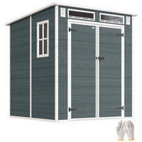 GARTENHAUS 2, 89 m², Doppeltür, Belüftung, Boden, abschließbar 182 x 182 x 196 cm - Grau, Metall (182/196/182cm) - Vallsero