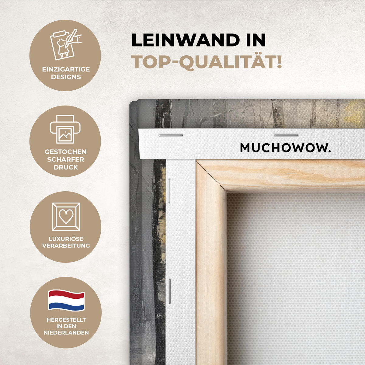 LEINWANDBILD Winter - Abstrakt - Schnee - Natur - Sonne 30x20 cm - Grau, Textil (30/20cm) - MuchoWow