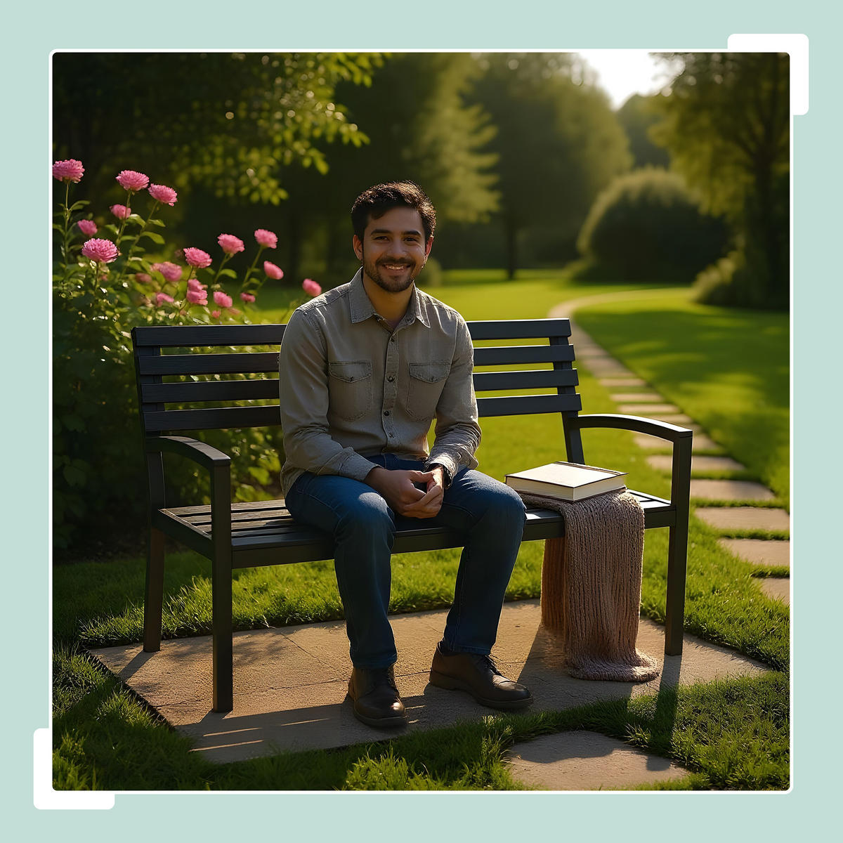 GARTENBANK - Schwarz, Kunststoff/Metall (128/88/59cm) - Relaxdays