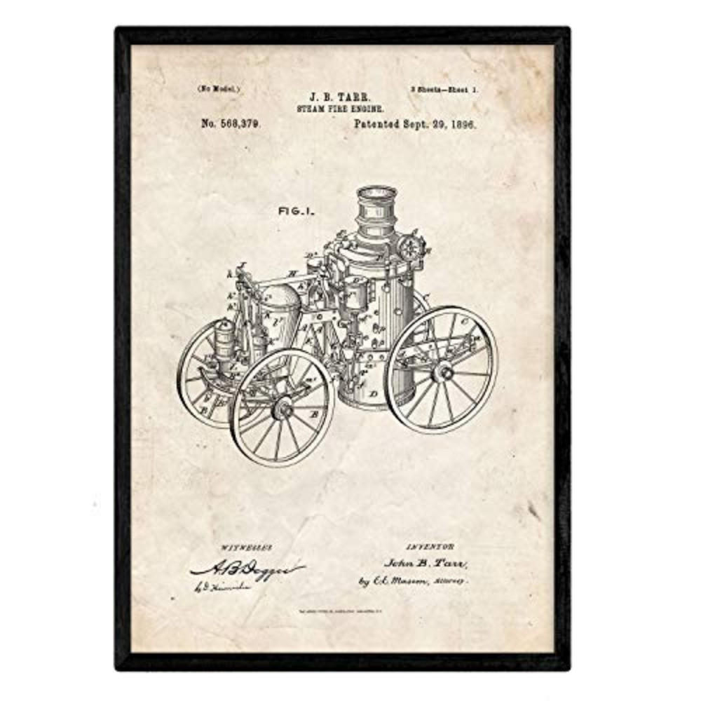 POSTER Dampfmaschine Patent A3 Rahmenlos - Klar, Papier (29.7/5/42cm) - Nacnic
