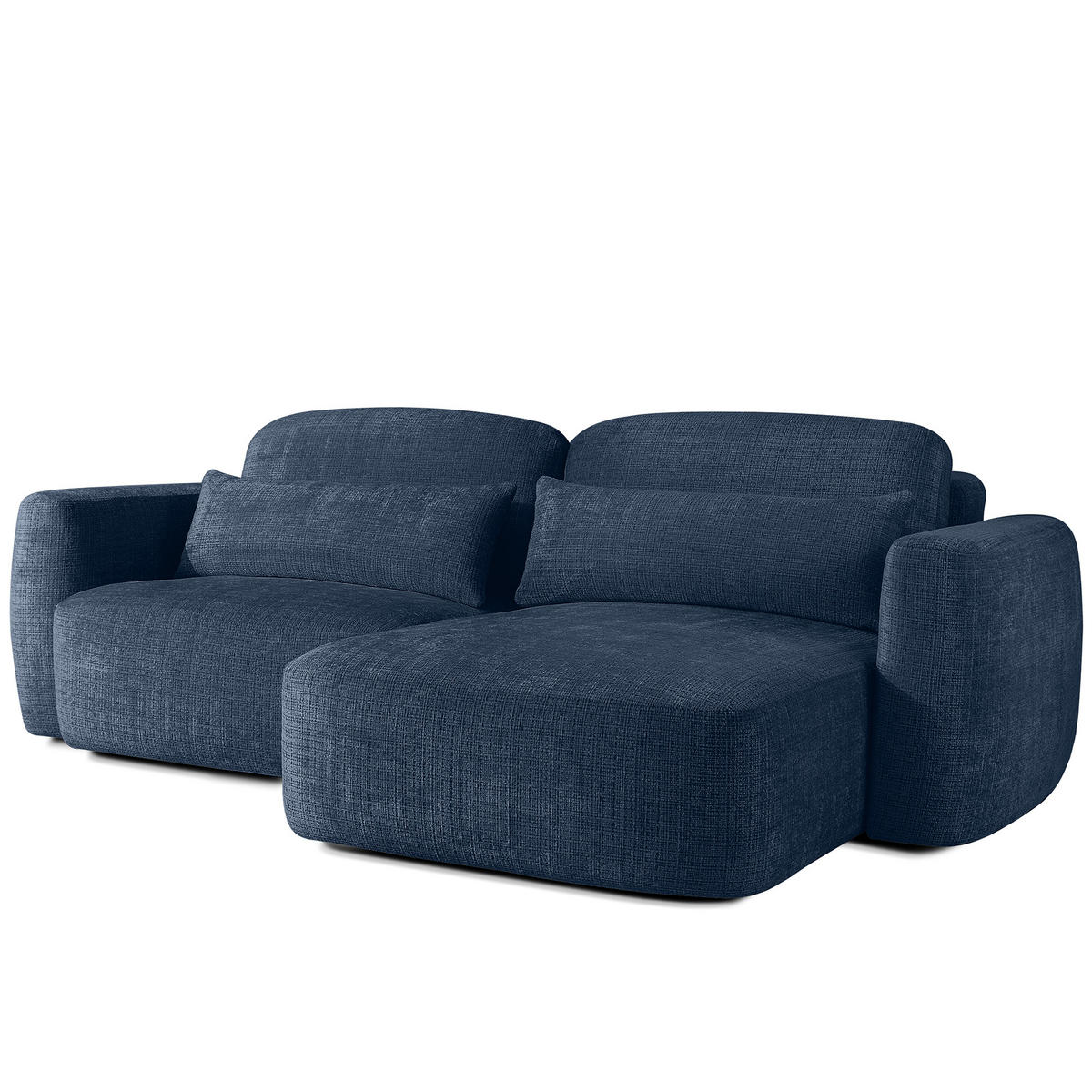 ECKSOFA rechts ELOSA - Dunkelblau, Holz/Textil (245/165cm) - KONSIMO®