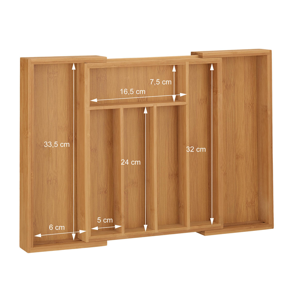 BESTECKKASTEN - Hellbraun, Holz/Holzwerkstoff (38/6.5/35.5cm) - Relaxdays