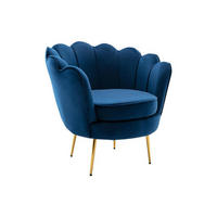 MUSCHELSESSEL - Samt - Dunkelblau - DANDELION - Blau, Textil (75/76.5/78cm) - Pascal Morabito