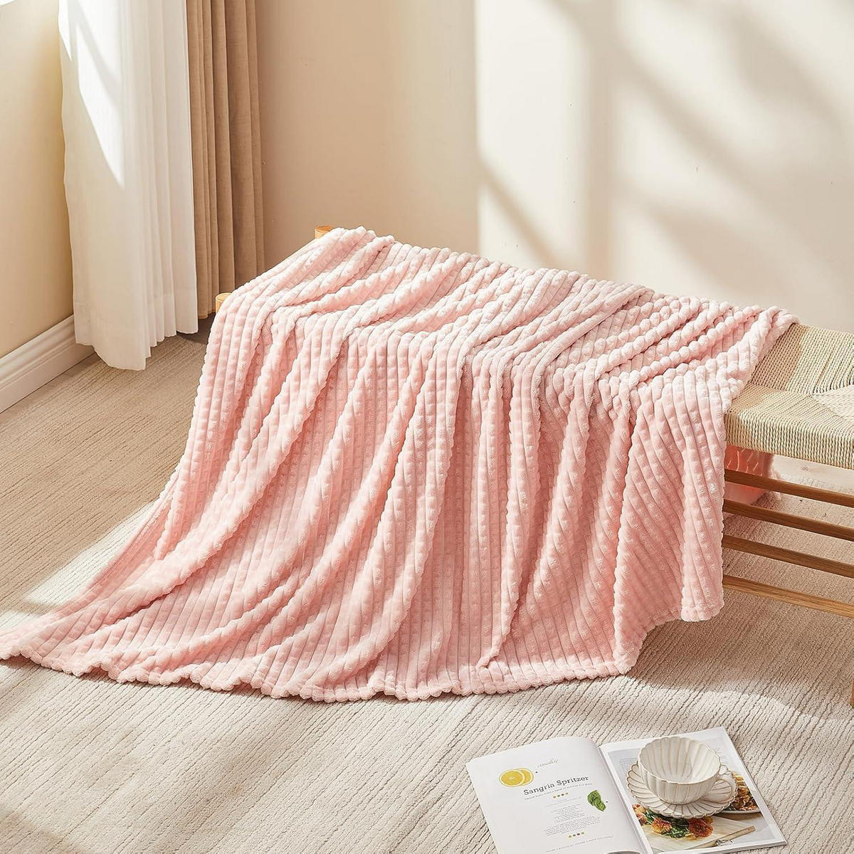 KUSCHELDECKE 200 x 230 cm Hellrosa - Rosa, Textil (200/230cm)