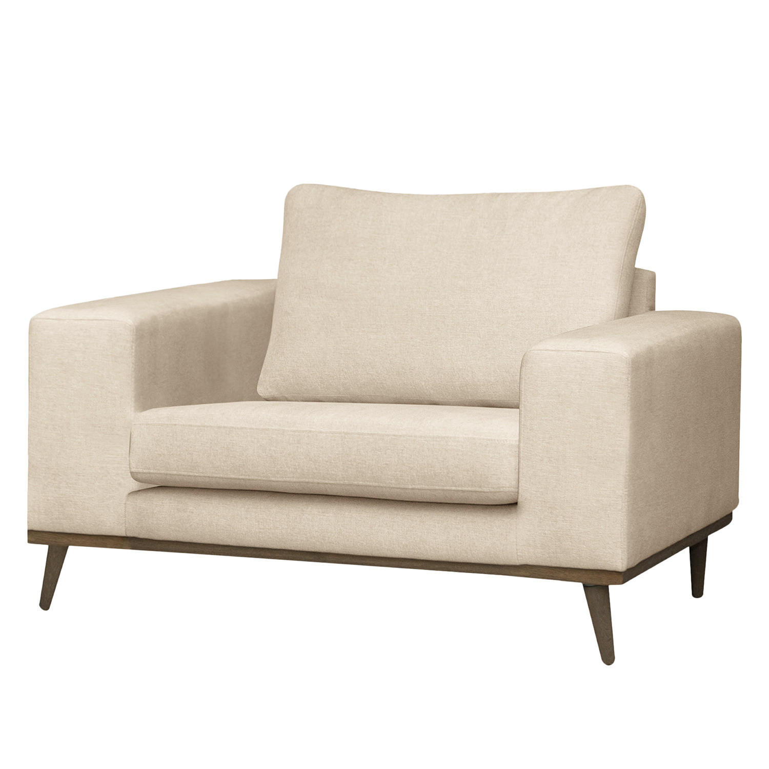 SESSEL - Eichefarben/Creme, Textil (122/81/88cm) - home24