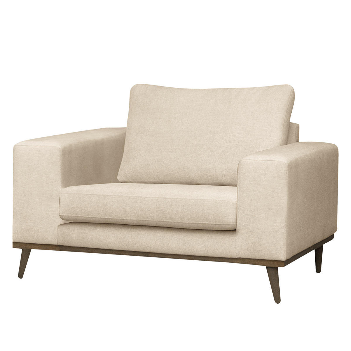 SESSEL - Eichefarben/Creme, Textil (122/81/88cm) - home24