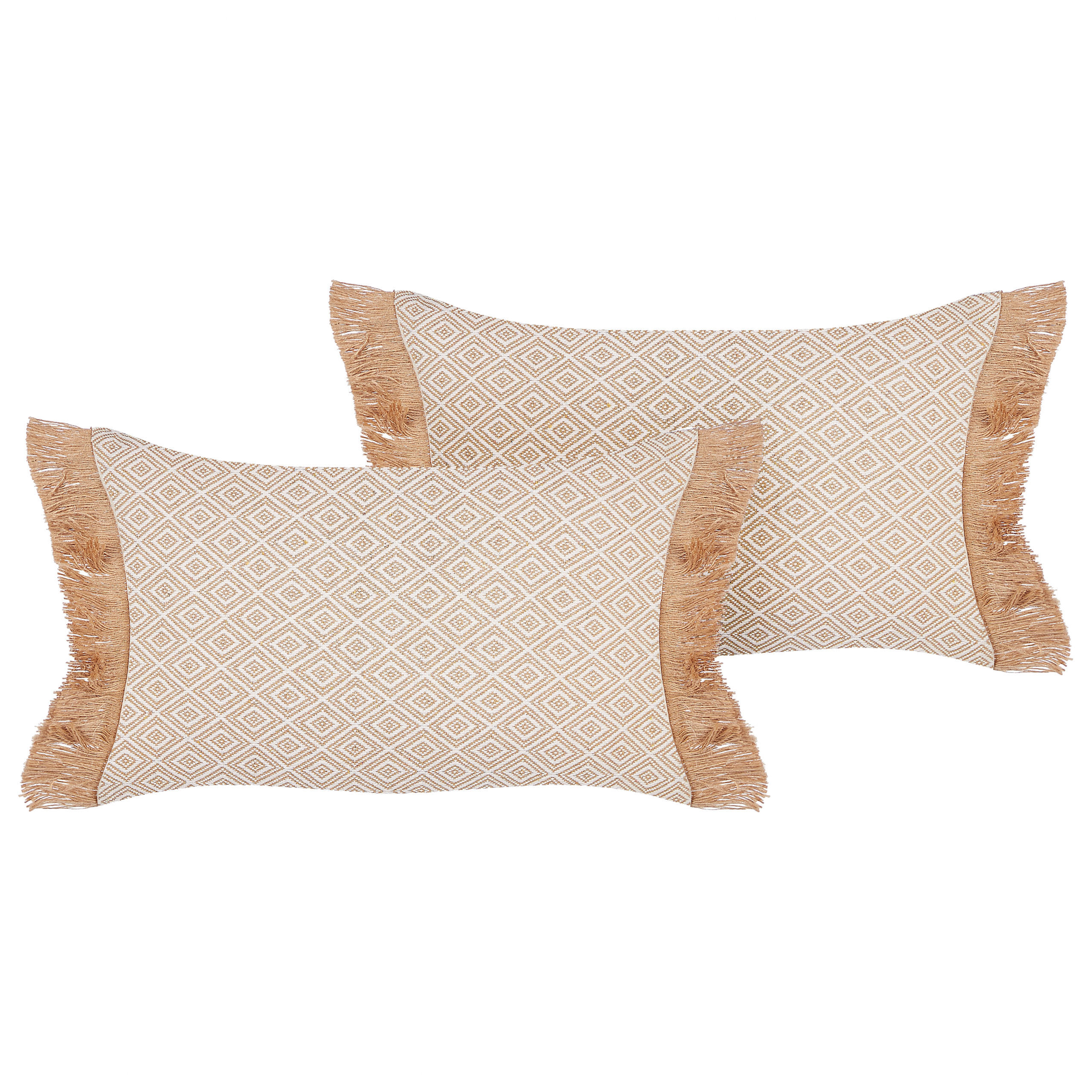 DEKOKISSEN 2er-Set Beige 30/50 cm Boath - Beige, Textil (30/50cm) - Beliani