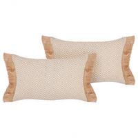 DEKOKISSEN 2er-Set Beige 30/50 cm Boath - Beige, Textil (30/50cm) - Beliani