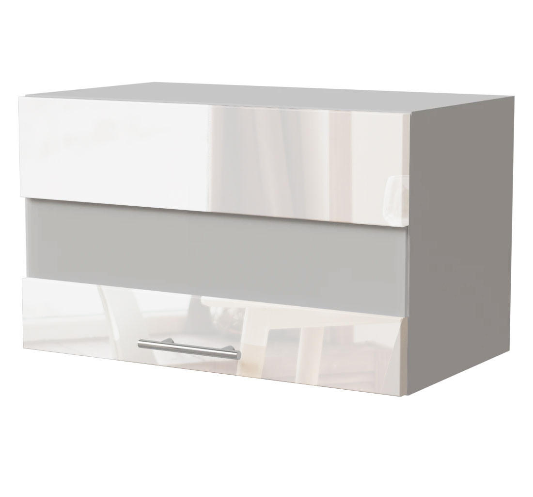 Feldmann-Wohnen Klapphängeschrank Weiß Hochglanz, Weiß 60x36x32.5 cm