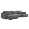 WOHNLANDSCHAFT Samt Stoff Grau - Schwarz/Grau, Kunststoff/Textil (340/82/149cm) - Makamii