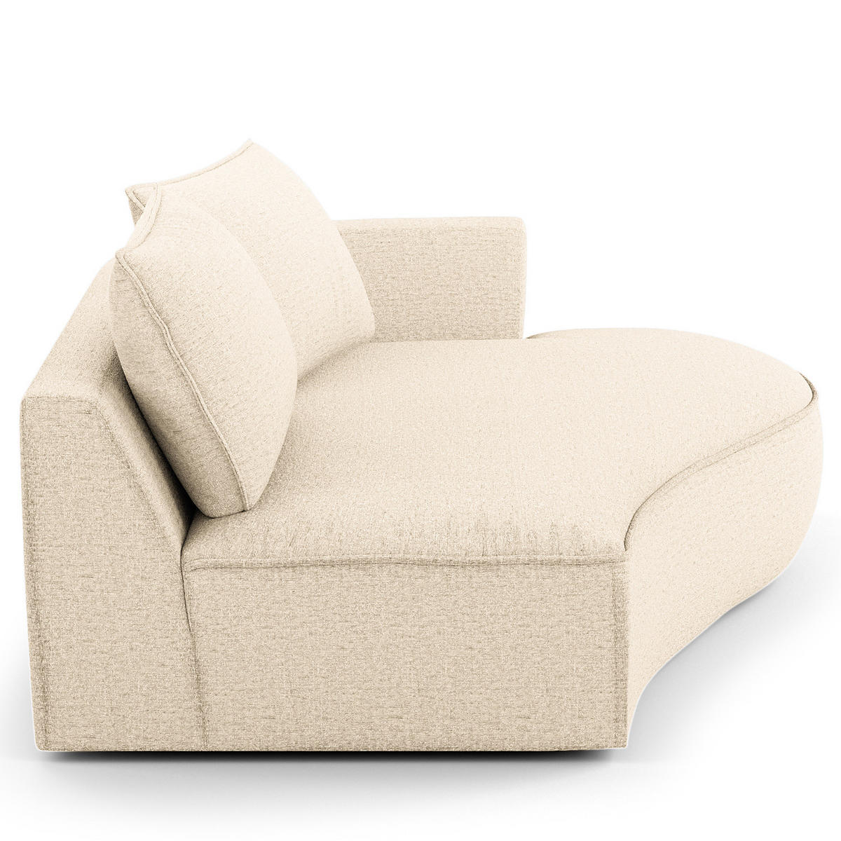 OTTOMANE - modular - Champagner/Schwarz, Kunststoff/Textil (196/82/146cm) - home24