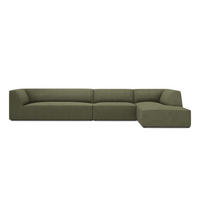 ECKSOFA rechts Ruby aus Cord grün 5 Sitzplätze - Grün, Textil (180/366cm) - Micadoni