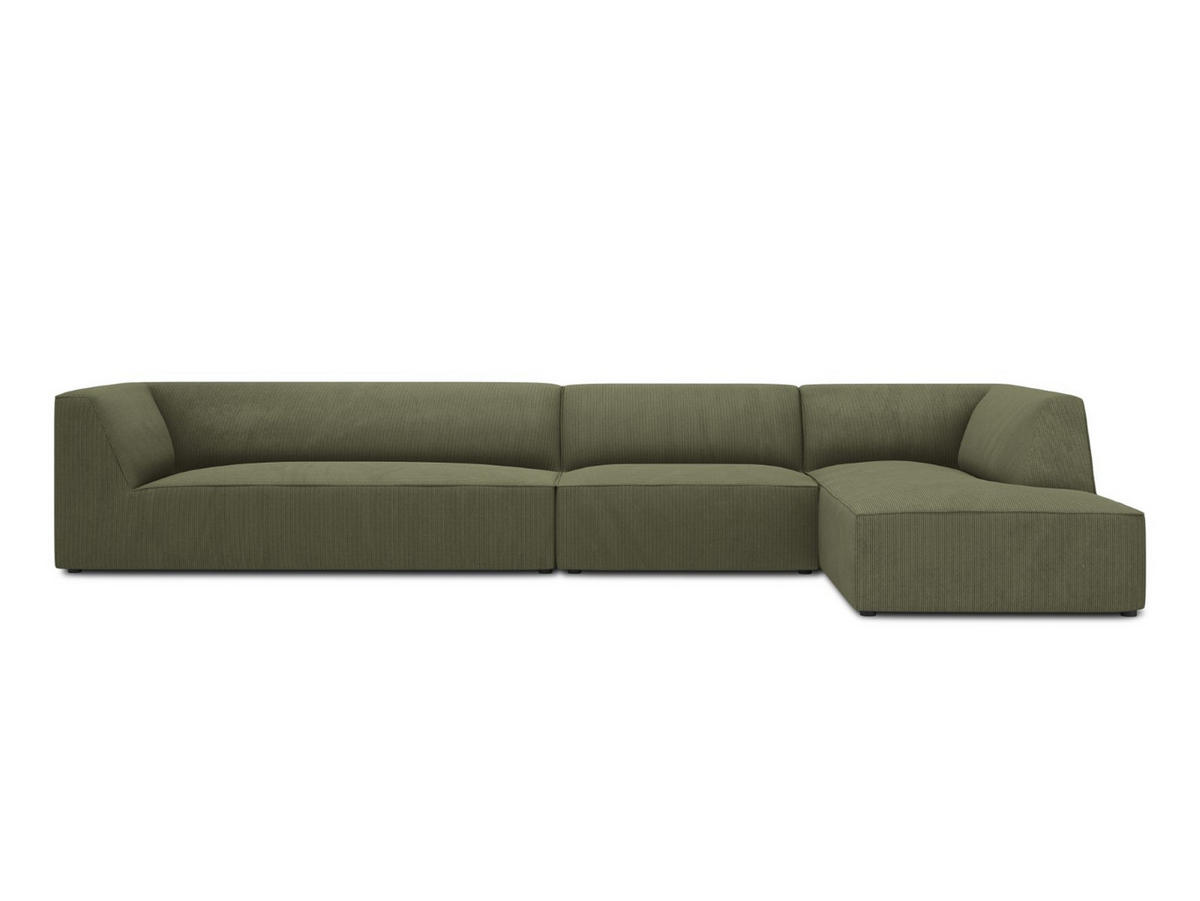 ECKSOFA rechts Ruby aus Cord grün 5 Sitzplätze - Grün, Textil (180/366cm) - Micadoni