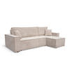 ECKSOFA Hugo L in L-Form mit Schlaffunktion und Bettkasten, Farbe: Beige, Cordstoff, Ottomane Unsiversal - Beige, Textil (244/145cm) - VENASI MÖBEL