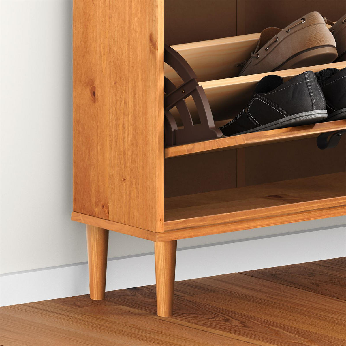 SCHUHKIPPER MIKKA Eiche - Eichefarben, Holz (107/92/25cm) - IDIMEX