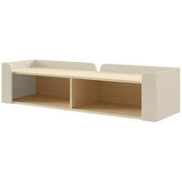 WANDREGAL Sorella mit 2 offenen Regalböden, 130 cm, Macadamia + Eiche Mavelie - Eichefarben/Beige, Holzwerkstoff (130/33/27cm) - Beautysofa