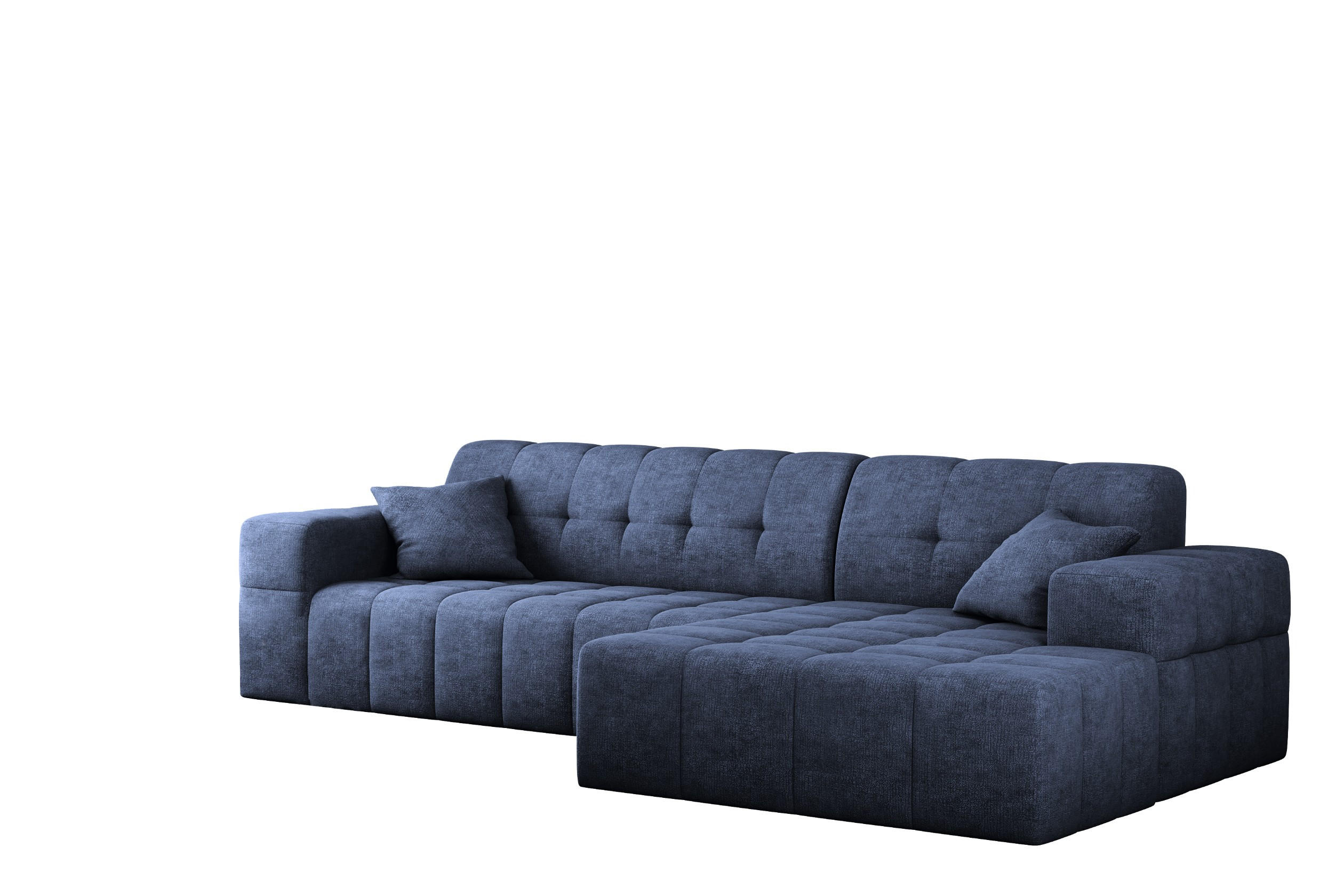 ECKSOFA NIMES Stoff Perfect Harmony Dunkelblau Rechts - Dunkelblau, Holz/Kunststoff (265/168cm) - Kaiser Möbel