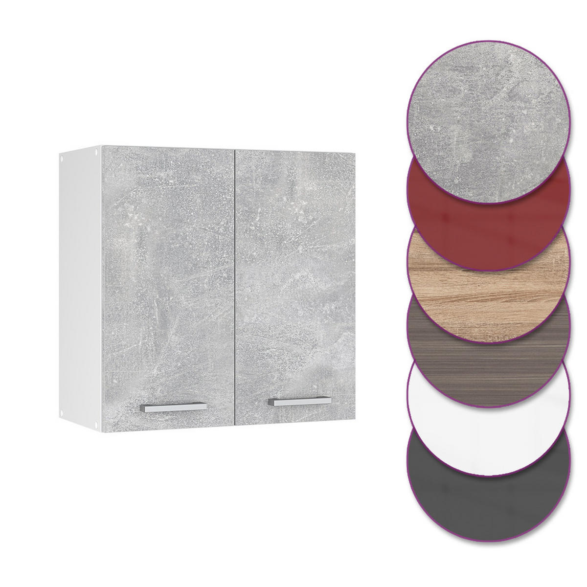 HÄNGESCHRANK R-Line Beton 60 cm - Schieferfarben/Hellgrau, Holzwerkstoff (60/60/31cm) - Vicco