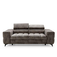 2-SITZER Sofa PUDDING 209 cm Velours Braun - Schwarz/Braun, Holz/Textil (209/93/100cm) - Muffo