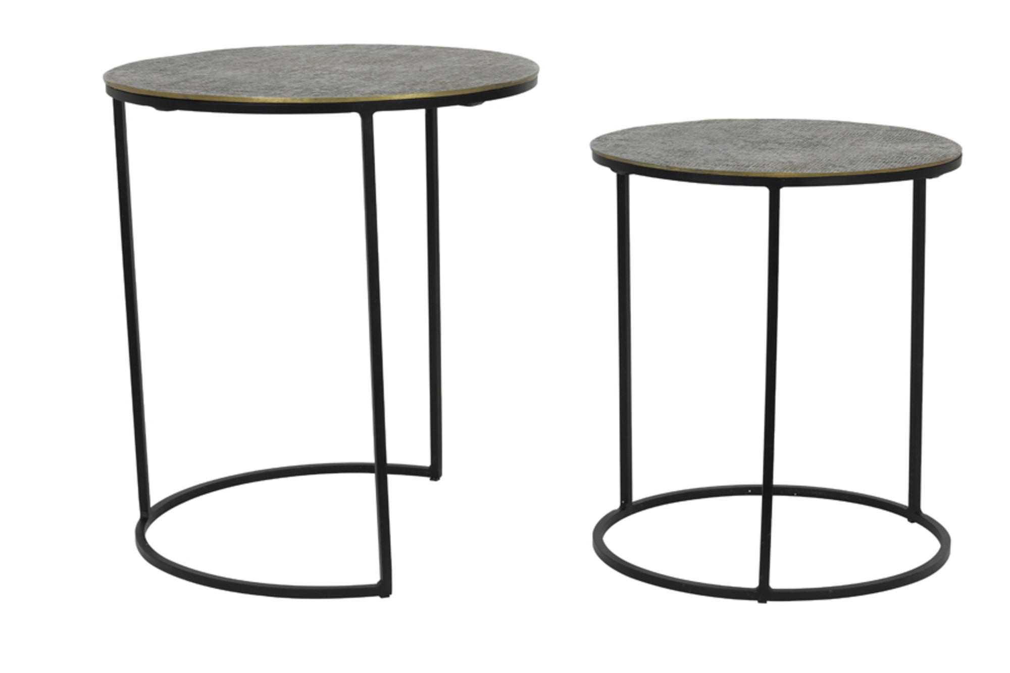 BEISTELLTISCH Rengo Bronze Ø49/52 cm 2er-Set - Bronzefarben, Metall (49/49/52cm) - Light & Living