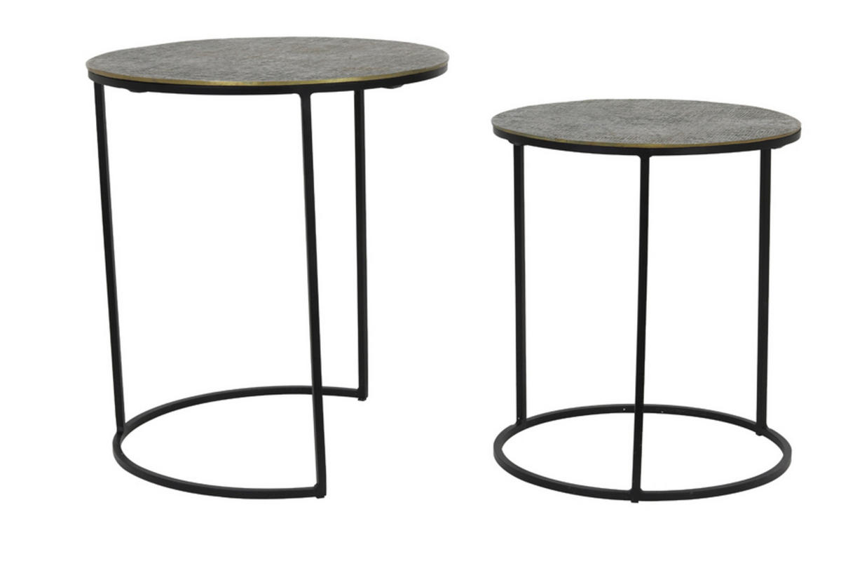 BEISTELLTISCH Rengo Bronze Ø49/52 cm 2er-Set - Bronzefarben, Metall (49/49/52cm) - Light & Living