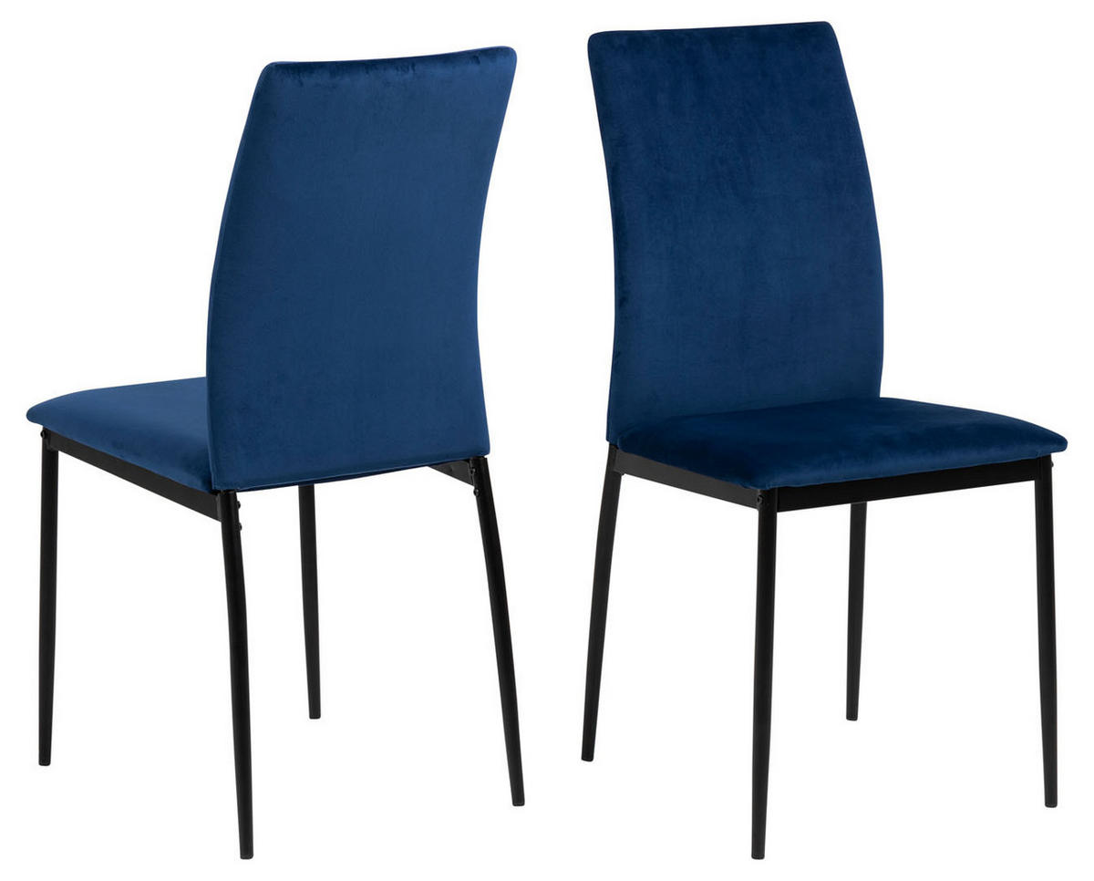 STUHL 4er-Set dunkelblau - Dunkelblau, Holzwerkstoff (44/92/53cm) - ebuy24